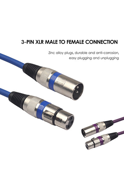 Choice 6pcs 1.5M/5ft XLR Cable DMX Stage Light Cable 3Pin XLR Male to Female for Moving Head Light Spotl...