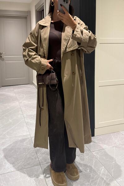 Nazliye Camel Oversize Trençkot