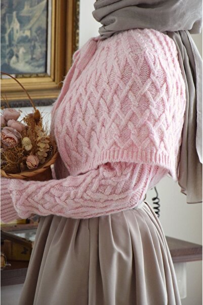 EMİNOS BUTİK Pelerinli Triko Hırka