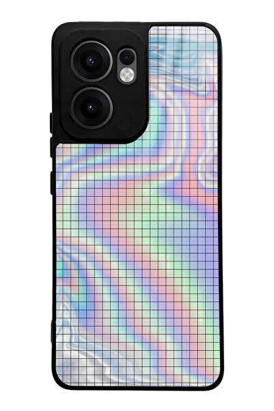 Spoyi Oppo Reno 13F Compatible Checkerboard Design Glossy Phone Case