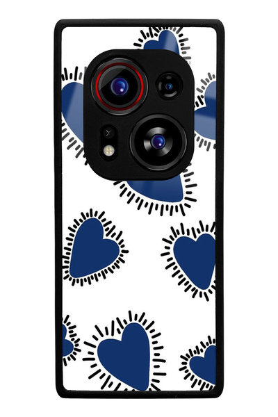 Spoyi Tecno Phantom X2 Pro Blue Heart Design Glossy Phone Case