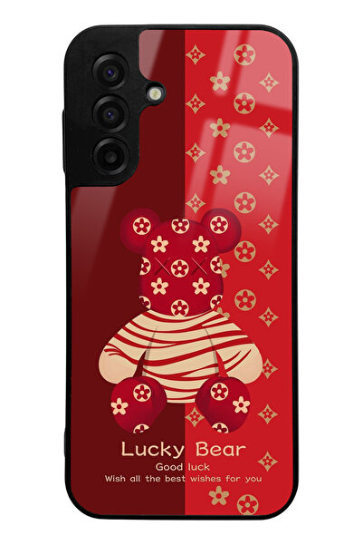 Spoyi Samsung A17 Compatible Red Lucky Bear Design Glossy Phone Case