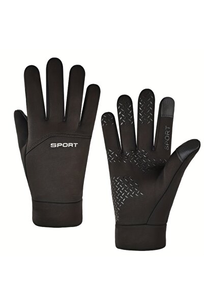 Choice L Black Men Winter Waterproof Cycling Gloves Outdoor Sports Ski Running Motorcycle Touch Screen Flee