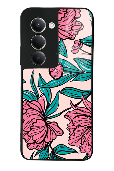 Spoyi Xiaomi Redmi 15 Compatible Glossy Phone Case with Fuchsia Floral Design