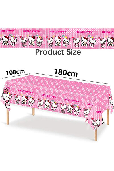 Miniso other tablecloth 1pcs 41pcs Sanrio Themed Tableware Set Hello Kitty Disposable Plates Napkins Tablec