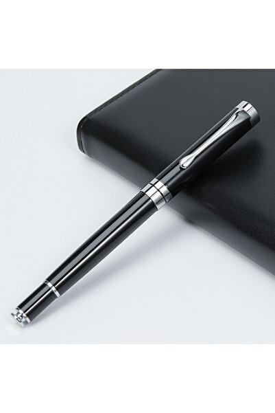 Choice قلم حبر جاف معدني أسود من قطعة واحدة