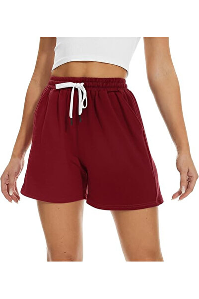 OEM HAPYWER women's shorts, size XL, cotton, high waist, red