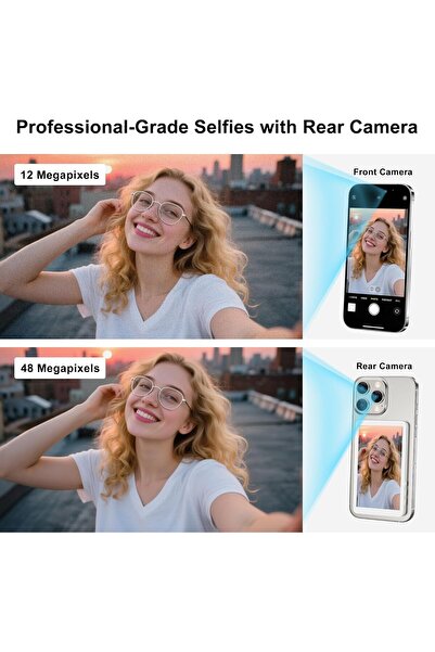 HYX Selfie Monitor Screen for iPhone/Android - Magnetic Vlog Monitor with 1800mAh Battery & Bluetooth Re