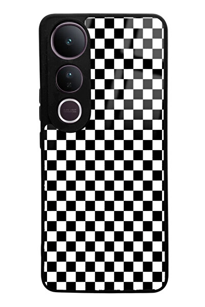Spoyi Vivo V50 Lite Compatible Checkered Design Glossy Phone Case