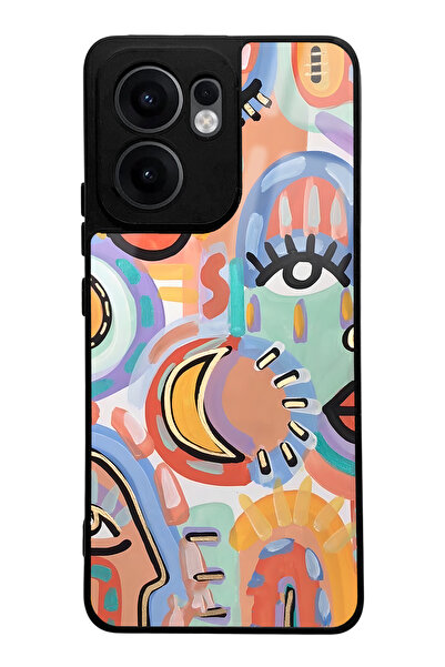 Spoyi Oppo Reno 13F Watercolor Retro Eye Design Glossy Phone Compatible Case