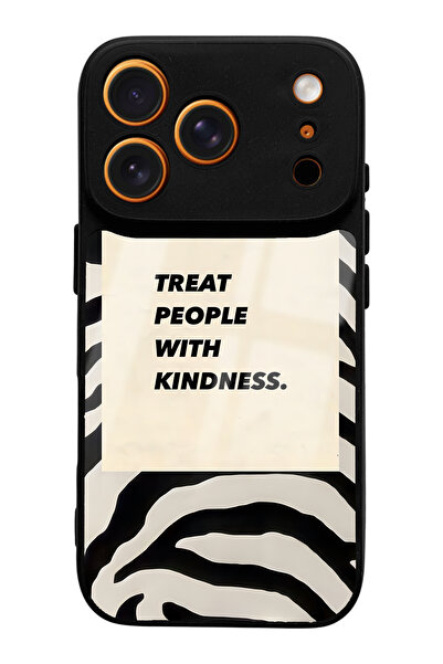 Spoyi iPhone 17 Pro Compatible Zebra Motto Design Glossy Phone Case
