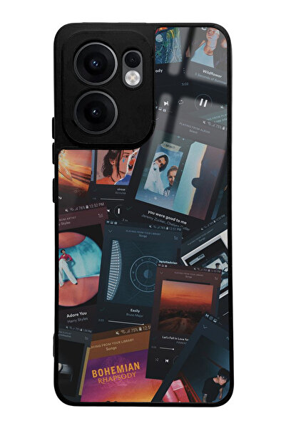 Spoyi Oppo Reno 13F Compatible Music Retro Design Glossy Phone Case