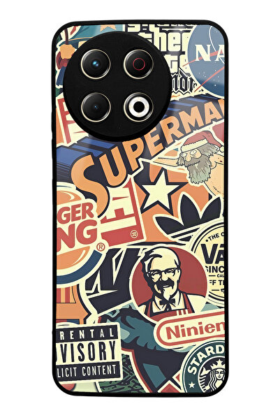 Spoyi Tecno Spark 30 Pro Compatible Retro Brand Design Glossy Phone Case