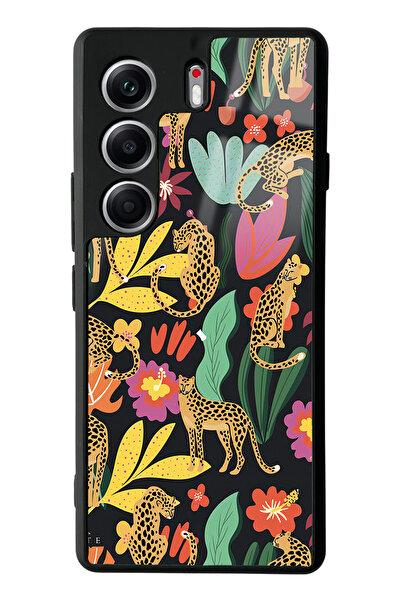 Spoyi Tecno Camon 40 Pro Compatible Glossy Phone Case with Floral Cats Design