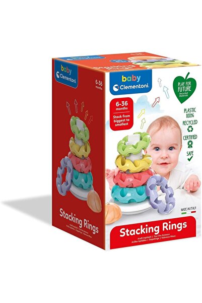 CLEMENTONI , Play For Future Tower, Stacking Rings, Puzzle, Unisex, 6 - 36 months