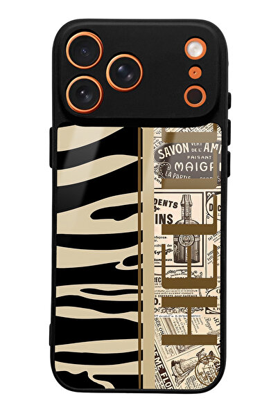 Spoyi Zebra Newspaper Design Glossy Phone Case Compatible with iPhone 17 Pro Max