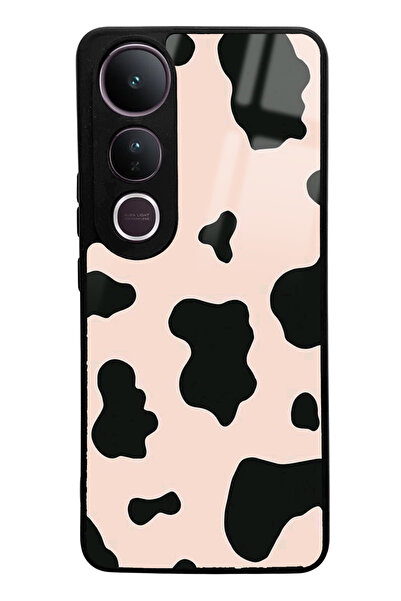 Spoyi Vivo V50 Lite Compatible Pink Milky Design Glossy Phone Case