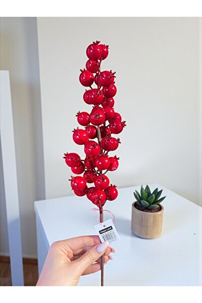 Happyland Christmas Ornament Long Stem Pomegranate Kokina Berry Cherry Branch 65 cm Large Size Artificial Flower Berry Hpy26073