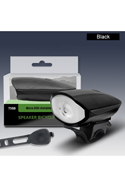 Choice ضوء دراجة أسود مع بوق 120 ديسيبل مقاوم للماء 3 أوضاع ضوء أمامي للدراجة...