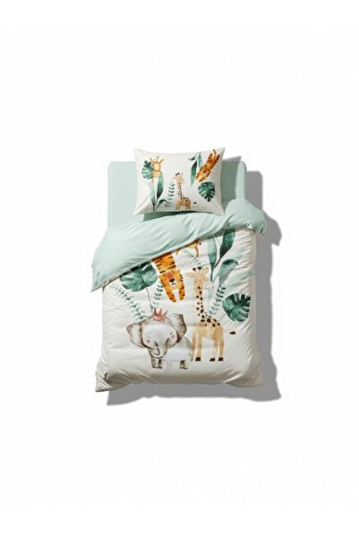 Özdilek Jungle Baby Bedding Set – 100% Cotton, Ecru Animal Pattern