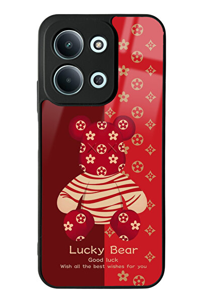 Spoyi Xiaomi Redmi 15C 4g Compatible Red Lucky Bear Design Glossy Phone Case