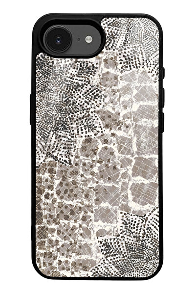 Spoyi iPhone 16E Compatible Glossy Phone Case with Rhinestone Leaf Design