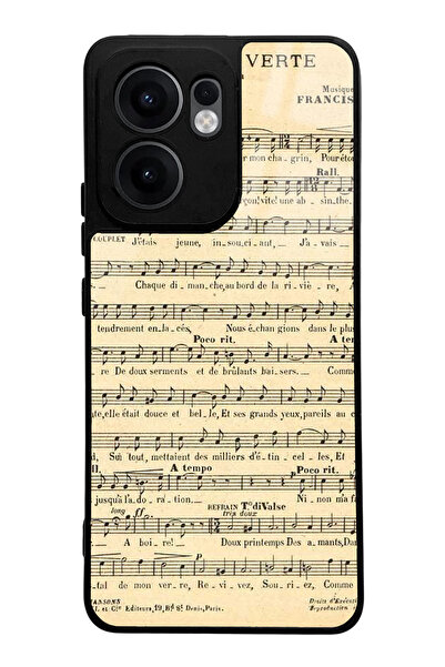 Spoyi Oppo Reno 13F Music Notes Design Glossy Phone Case