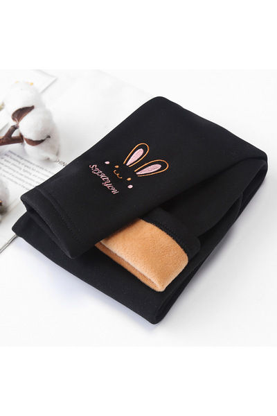 Choice 140 7-8T أسود بنطلون ضيق للفتيات خريفي وشتوي سميك ودافئ بالإضافة إلى أ...