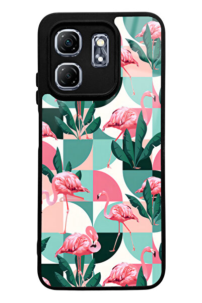 Spoyi حافظة هاتف لامعة بتصميم ورق حائط ريترو فلامنجو لهاتف إنفينكس هوت 50