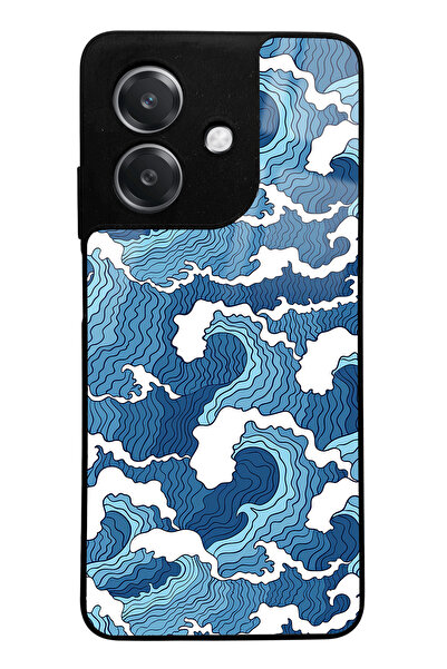 Spoyi Oppo A3 Compatible Blue Wave Design Glossy Phone Case