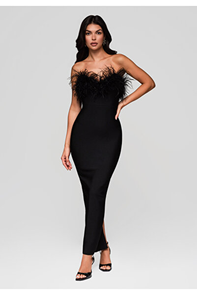 OMBRE Βραδινό φόρεμα LA-OM-DLR239 μαύρο