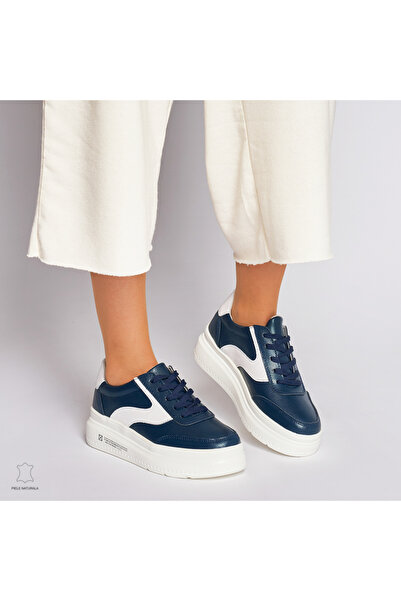 ANGEL BLUE Women's Casual Shoes Made of Leather Multicolor CRL0041 Navy