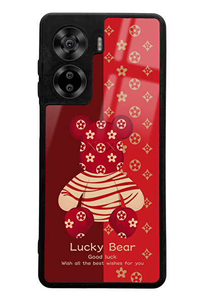 Spoyi Casper Via X40 Compatible Red Lucky Bear Design Glossy Phone Case