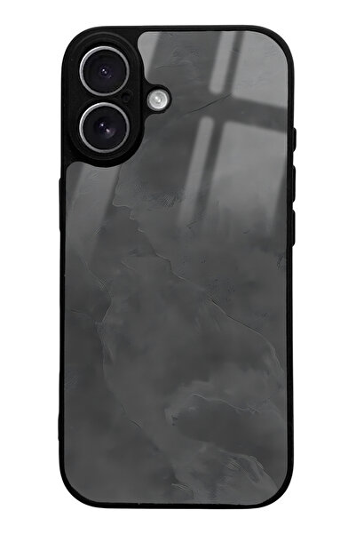 Spoyi Grey Marble Design Glossy Phone Case Compatible with iPhone 17