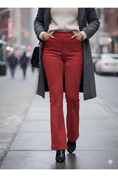 MONAMORE Women's Scuba Nubuck Flared Pants