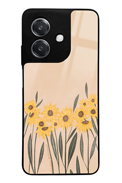 Spoyi Oppo A3 Compatible Watercolor Sunflower Design Glossy Phone Case