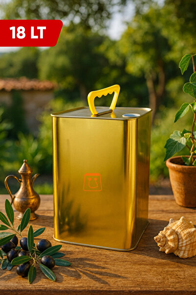 Öztürk ambalaj 18 LT Yağ Tenekesi Baskısız Gold Zeytin Yağı Tenekesi