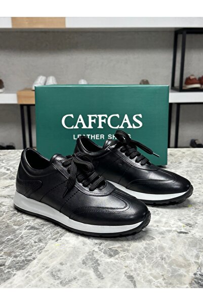 Caffcas Hakiki Deri SiyahCasual Spor Erkek Ayakkabı 1458-61