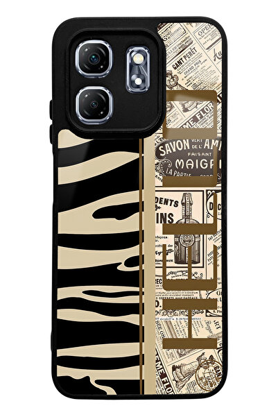 Spoyi Infinix Hot 50I Compatible Zebra Newspaper Design Glossy Phone Case