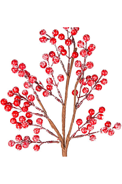 Herdekora Christmas Ornament, Pike Berry Kokina, Red - Snowy, 46 cm