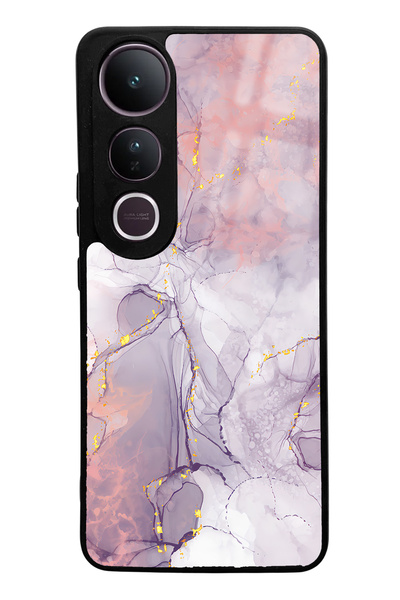 Spoyi Vivo V50 Lite Fuchsia Marble Design Glossy Phone Case Compatible