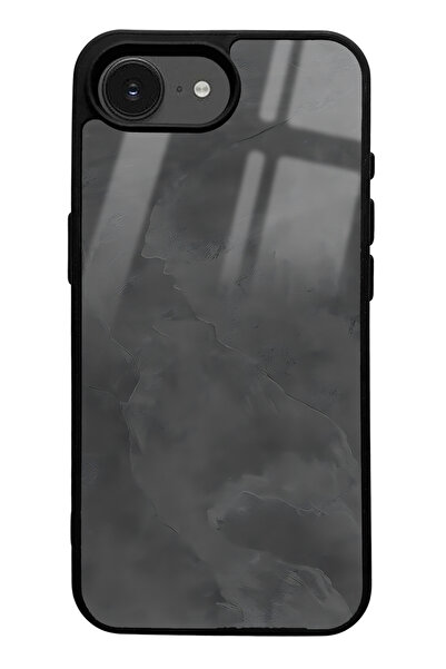 Spoyi Grey Marble Design Glossy Phone Case Compatible with iPhone 16E