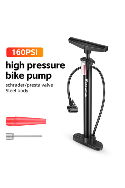 Choice مضخة دراجة جبلية سوداء من ويست بايكينج، مضخة دراجة طريق، أقصى ضغط 160 ...