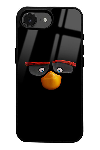 Spoyi iPhone 16E Black Angry Birds Design Glossy Phone Case Compatible