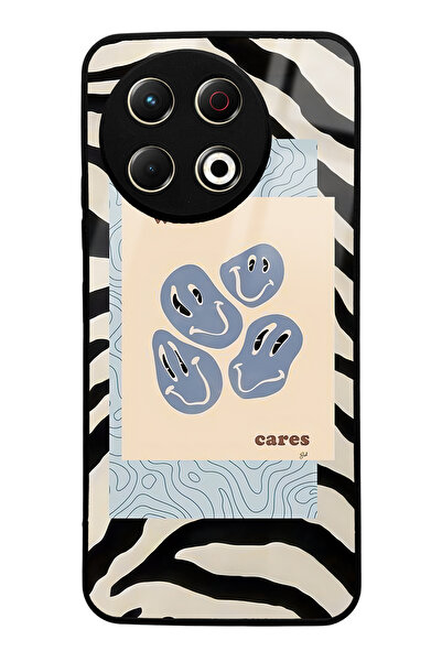 Spoyi Tecno Spark 30 Pro Compatible Glossy Phone Case with Zebra Emoji Design