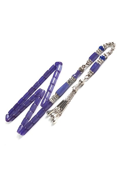 TESBİHCİBABA Nakkaş İmame Silvery Blue Crimped Amber Prayer Beads