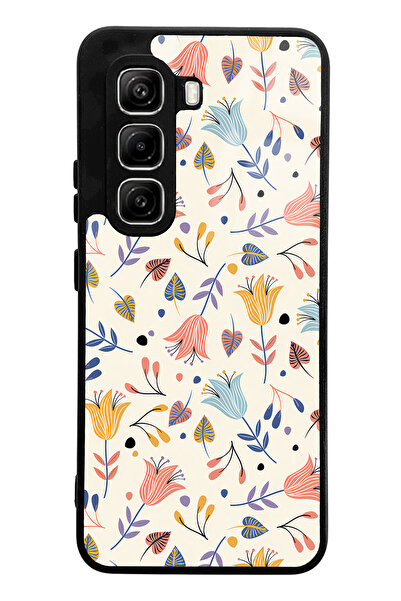 Spoyi Infinix Hot 50 Pro White Banded Design Glossy Phone Case Compatible