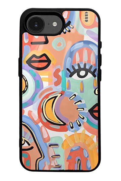 Spoyi Suitable for iPhone 16E Watercolor Retro Eye Design Glossy Phone Case