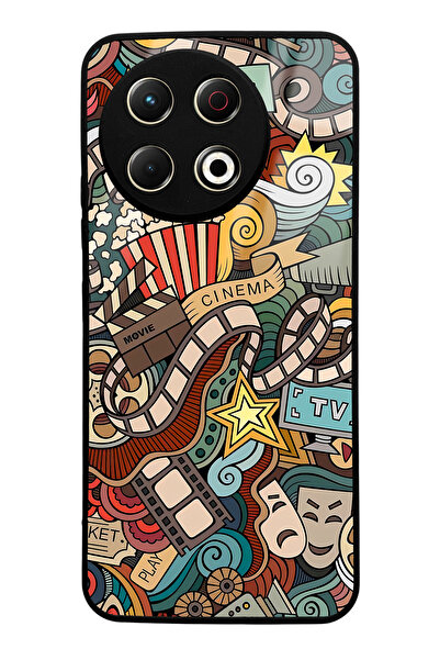 Spoyi Tecno Spark 30 Pro Compatible Retro Cinema Design Glossy Phone Case