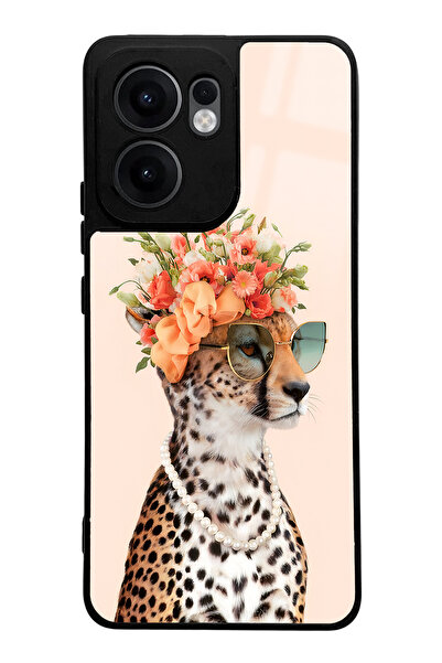 Spoyi Oppo Reno 13F Compatible Influencer Leopard Cat Design Glossy Phone Case